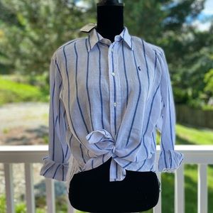 NWT Ralph Lauren Women’s Button Up Linen Top Small